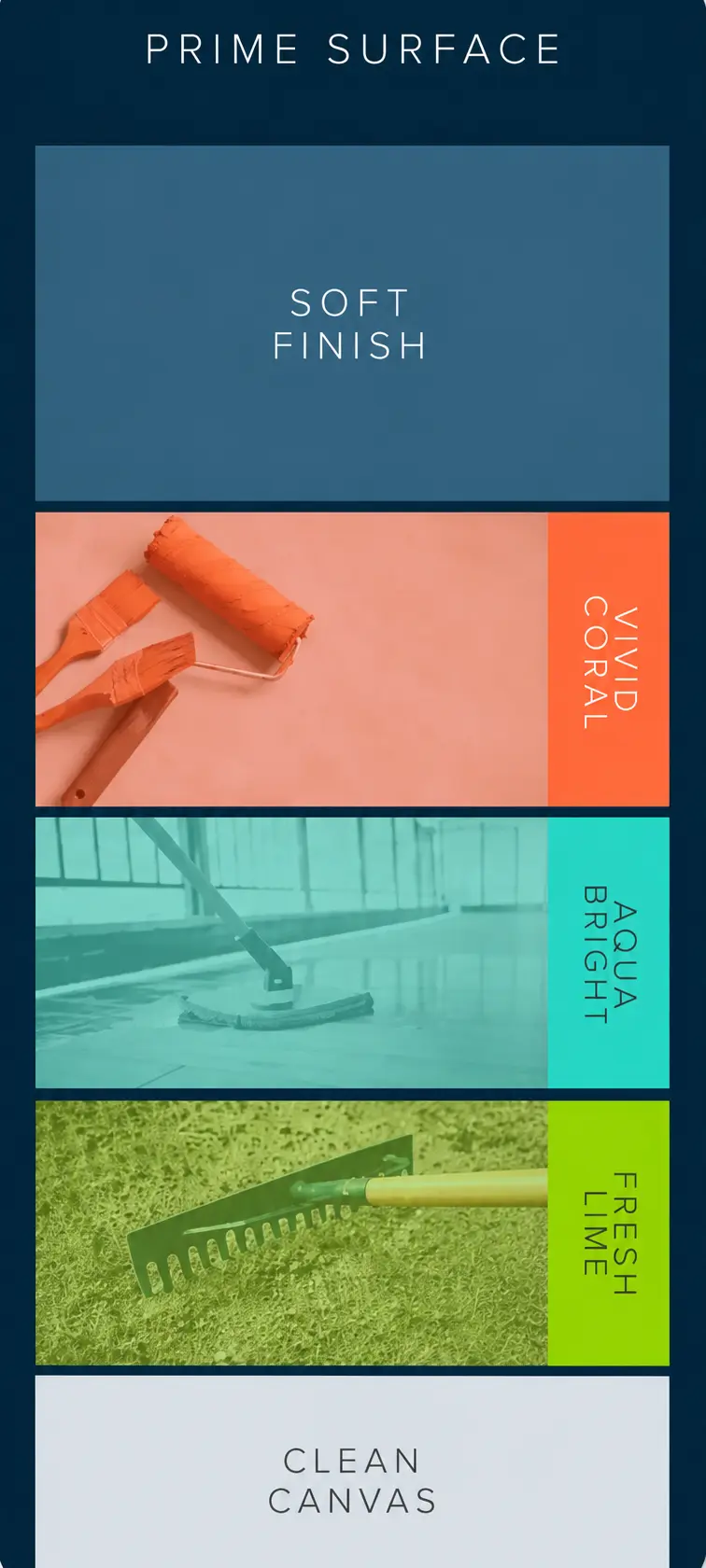 Muestrario de paleta de colores y texturas de BYRON PRO GROUP para dispositivos móviles