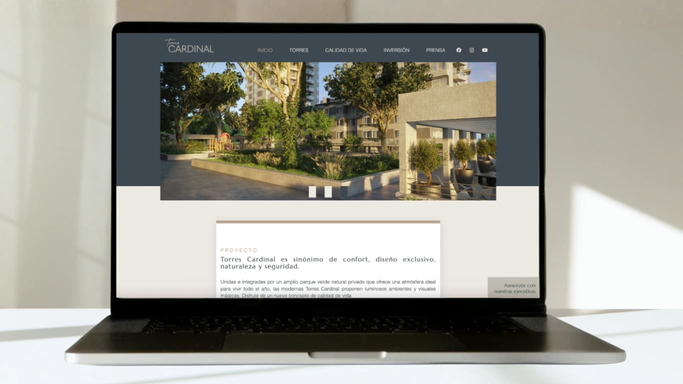 Vista previa de la interfaz del sitio web de TORRES CARDINAL en un dispositivo de escritorio