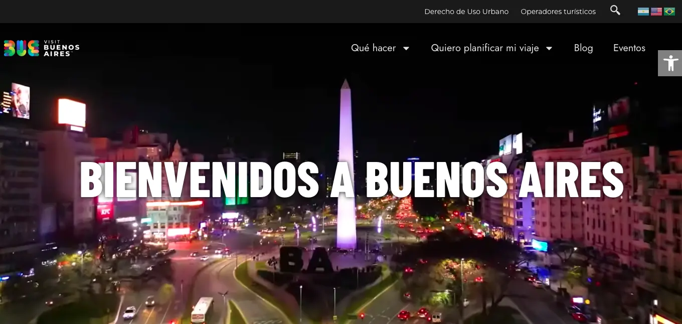 Imagen de portada en versión de escritorio para el proyecto de branding de VISIT BUENOS AIRES